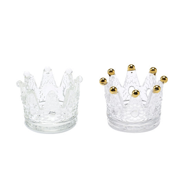 Glass And Crystal Golden Crown Candle Holder Buy home decor supplier